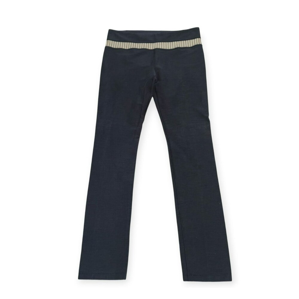 Lululemon Womens Skinny Groove Yoga Pant Size 8 Blue Full Length Key Pocket